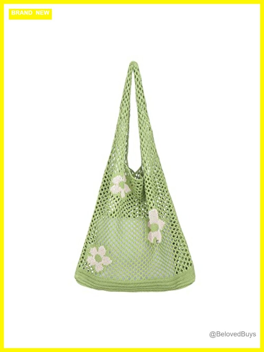 Ovida Crochet Tote Bag Polyester Mesh Beach Hobo Shoulder Bag Fairycore Y2K